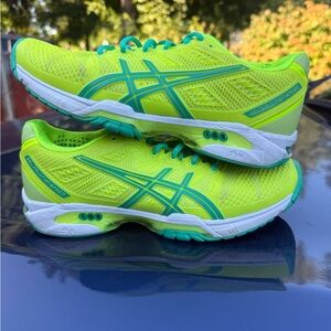 ASICS Yellow Green Athletic Shoes with Breathable Mesh